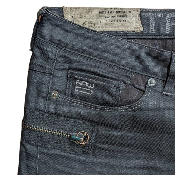 G-Star Raw 3301 PLUS SUDDEN STRAIGHT Metallic Black Women's Jeans Size W27 L32 - Picture 3 of 11